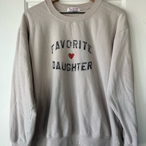 Favorite Daughter Tops - Favorite Daughter Beige Crewneck Sweatshirt with Red Heart
